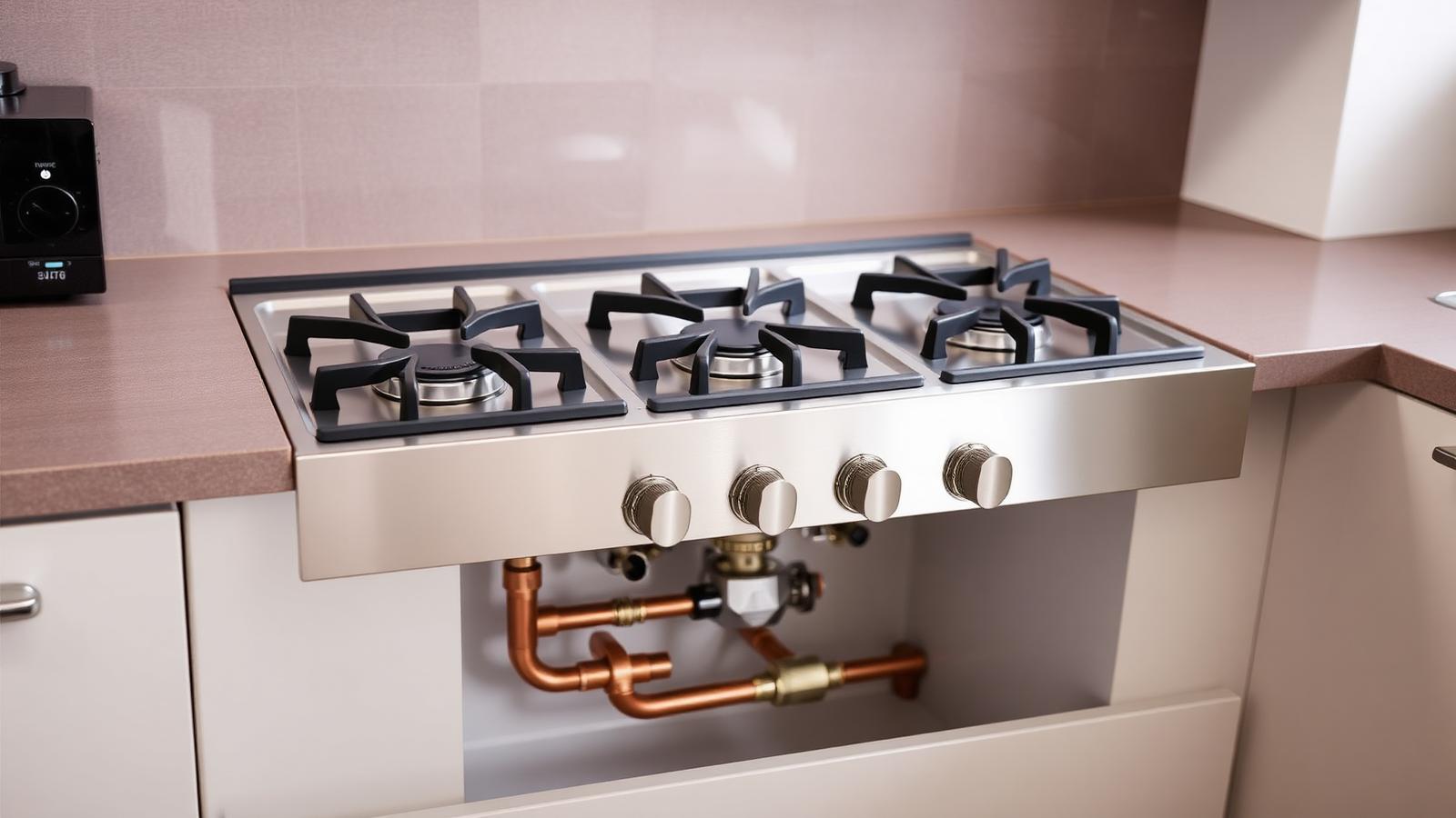 New gas hob being safely installed and tested by a DPS engineer in a Manchester kitchen