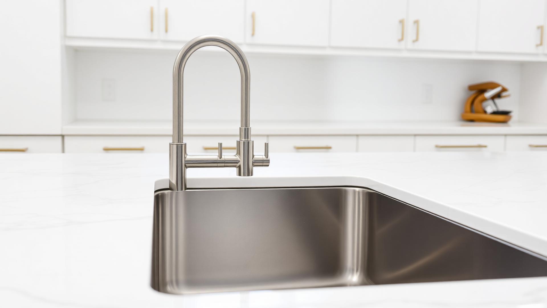 Kitchen plumbing installation in Manchester with new sink, tap and dishwasher connection by DPS